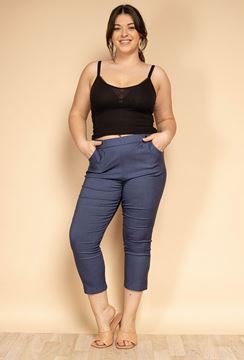 Picture of ELASTICATED WAIST HIGHLY STRETCH THREE QUARTER CAPRI